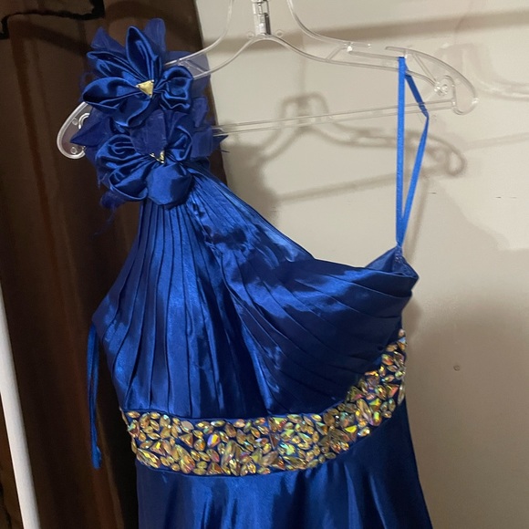 Royal Blue Evening Down - Picture 4 of 9